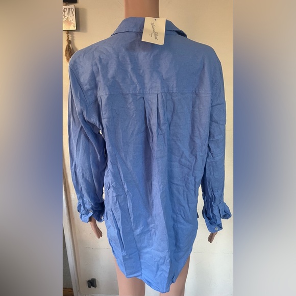 Universal Thread Blue Button-Up Blouse - Picture 4 of 5